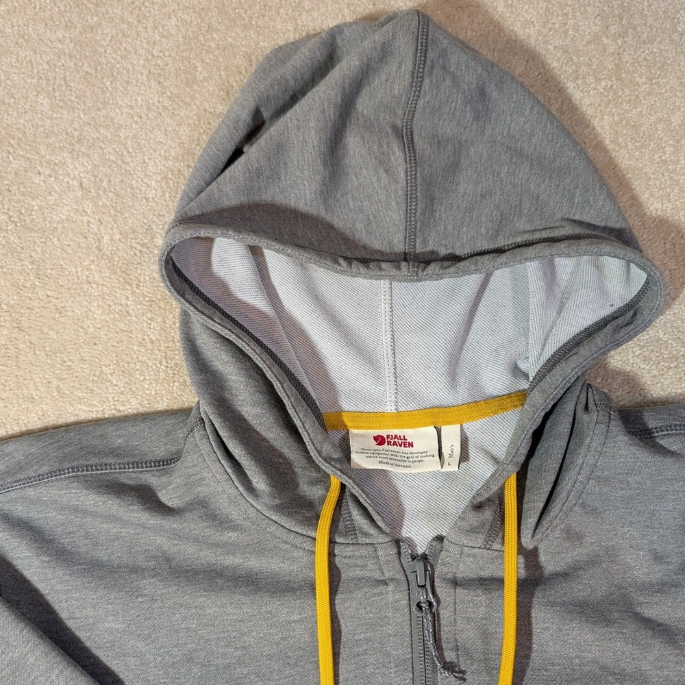 Fjallraven High Coast Lite Hoodie Mens L Grey Full Zip 87309 Technical Jacket